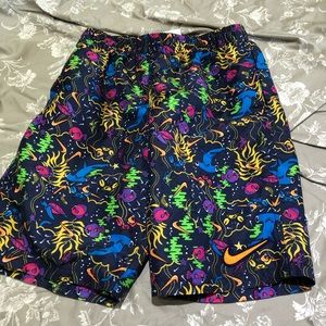 Nike swim trunks shorts large undersea fish